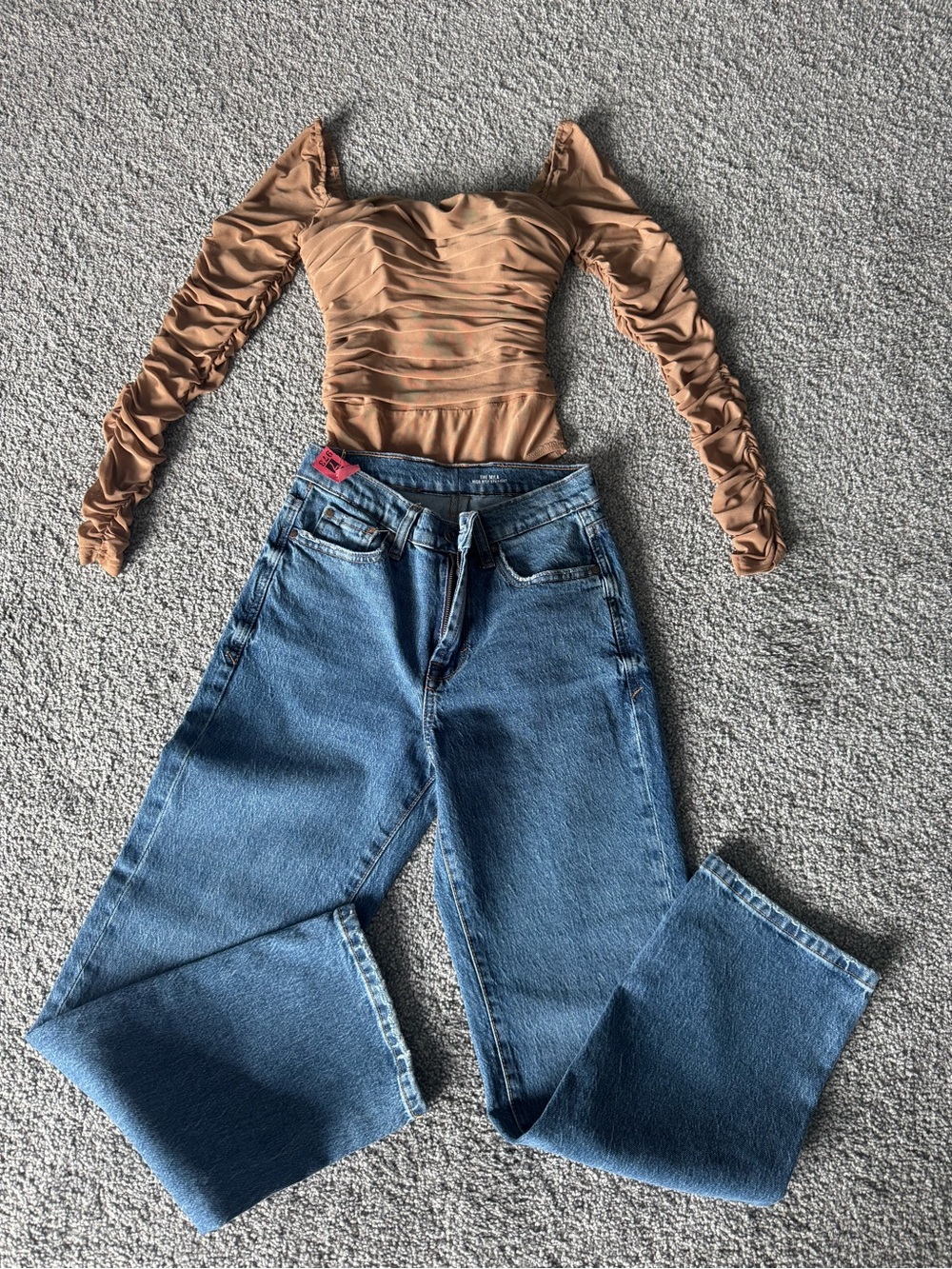 Kensie High-Waist Wide Leg Blue Jeans